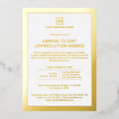 Custom Company Business Corporate Event Party Gold Folie Uitnodiging (Voorkant)