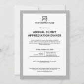 Custom Company Business Corporate Event Party Grey Kaart (Voorkant)