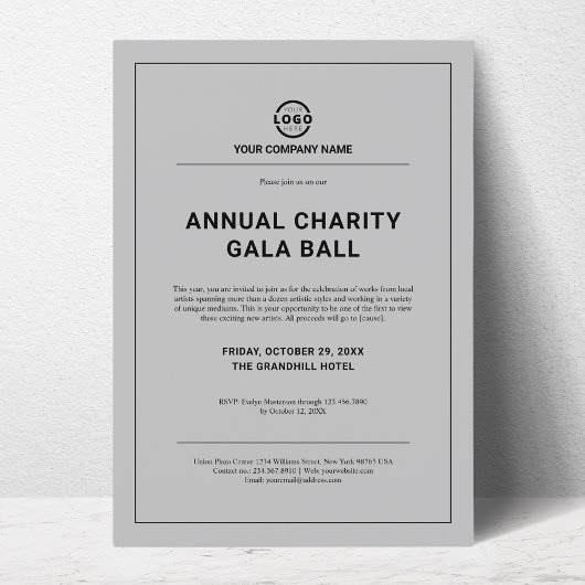 Custom Company Business Corporate Event Party Grey Kaart