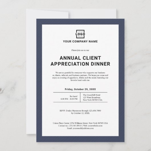 Custom Company Business Corporate Event Party Kaart (Voorkant)