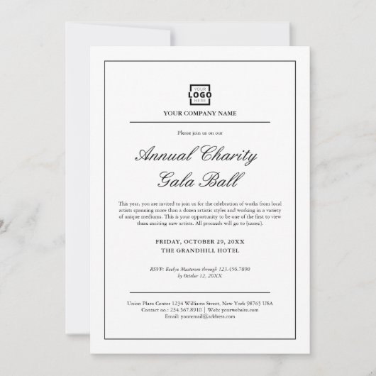 Custom Company Business Corporate Event Party Kaart (Voorkant)