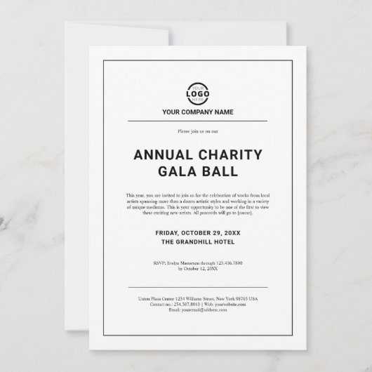 Custom Company Business Corporate Event Party Kaart (Voorkant)