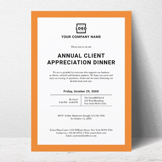 Custom Company Business Corporate Party Oranje Kaart