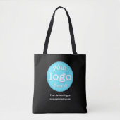 Custom Company Business Event Logo Promotie Zwart Tote Bag (Voorkant)