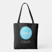 Custom Company Business Event Logo Promotie Zwart Tote Bag (Achterkant)
