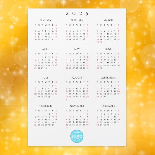 Custom Company Business Logo 2025 Calendar Kaart