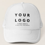 Custom Company Business Logo and Text Baseball Trucker Pet (Voorkant)