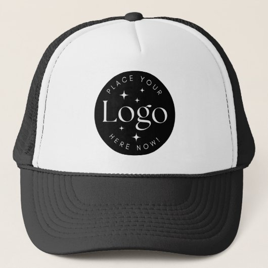 Custom Company Business Logo Black Trucker Hat Trucker Pet (Voorkant)