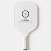 Custom Company Business Logo en tekst eenvoudig zw Pickleball Paddle (Achterkant)