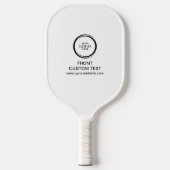 Custom Company Business Logo en tekst eenvoudig zw Pickleball Paddle (Voorkant)