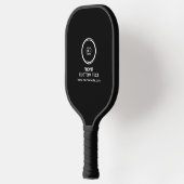 Custom Company Business Logo en tekst eenvoudig zw Pickleball Paddle (Links)