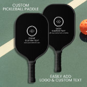 Custom Company Business Logo en tekst eenvoudig zw Pickleball Paddle