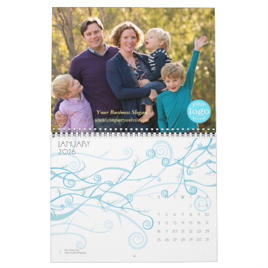 Custom Company Business Logo Kantoor 2026 Foto Kalender (Jan 2026)