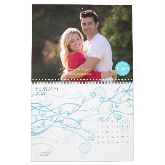 Custom Company Business Logo Kantoor 2026 Foto Kalender (Feb 2026)