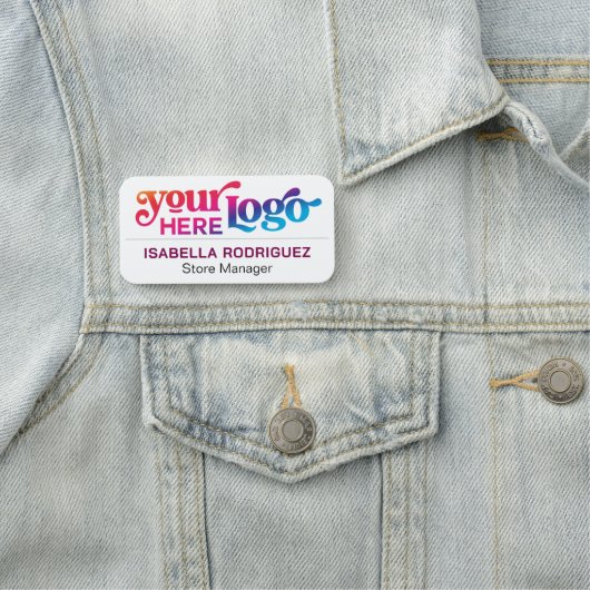 Custom Company Business Logo Medewerker Naamplaatje (In situ)