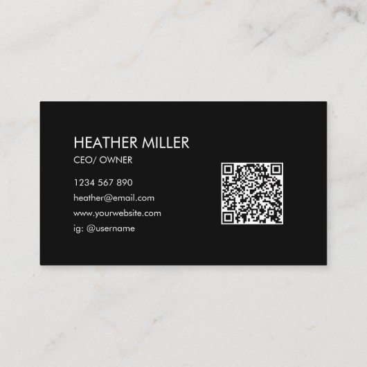 Custom Company Business Logo Minimalist QR Code Visitekaartje (Achterkant)