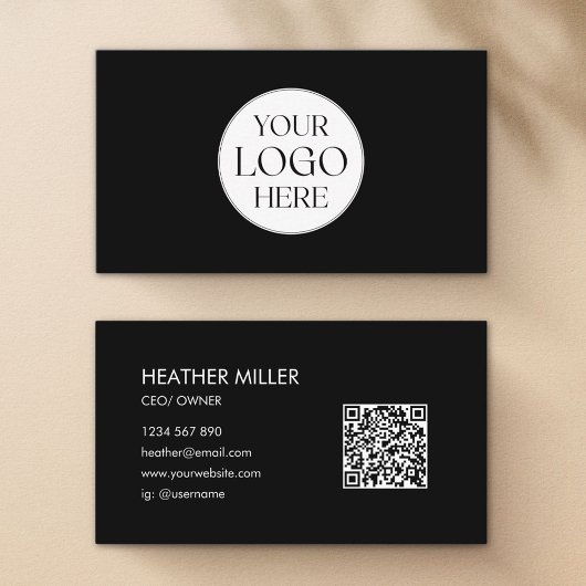 Custom Company Business Logo Minimalist QR Code Visitekaartje