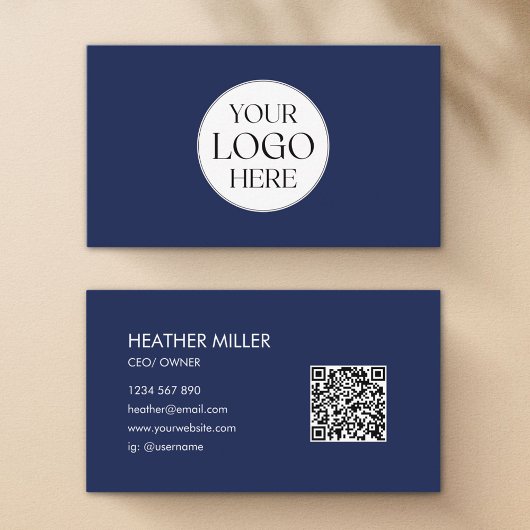 Custom Company Business Logo Minimalist QR Code Visitekaartje