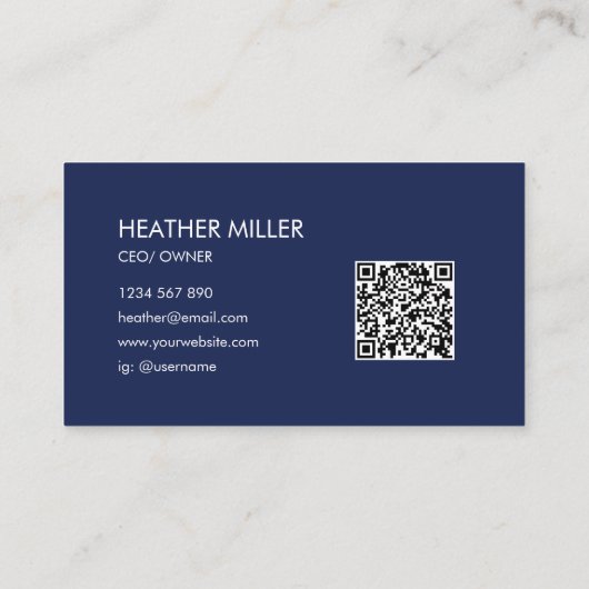 Custom Company Business Logo Minimalist QR Code Visitekaartje (Achterkant)