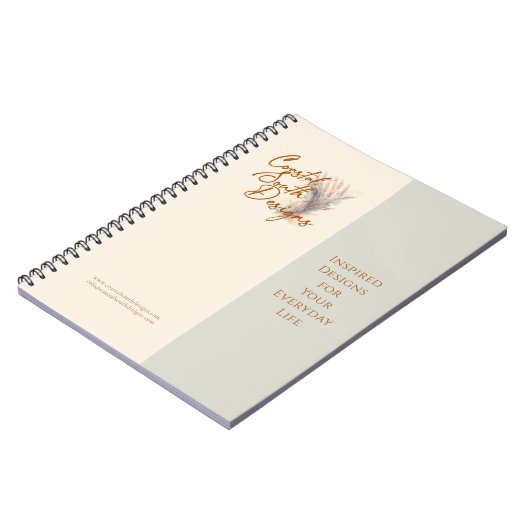 Custom Company Business Logo Modern Geel Groen Notitieboek (Linkerzijde)