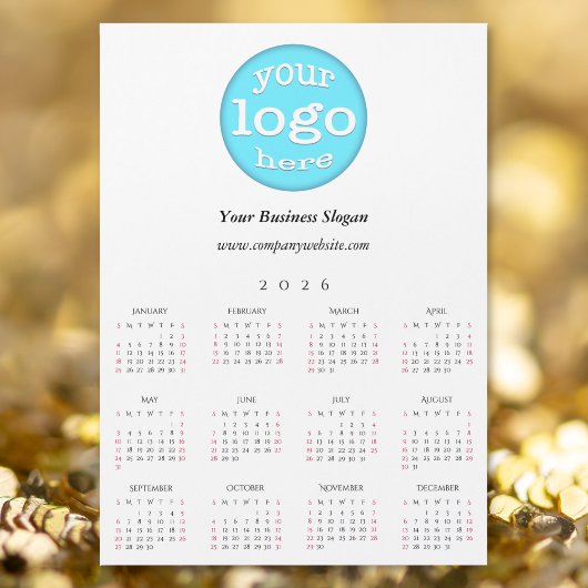 Custom Company Business Logo Office 2026 Calendar