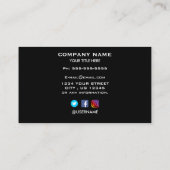 Custom company Business Logo Professional zwart Visitekaartje (Achterkant)