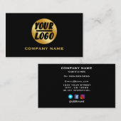 Custom company Business Logo Professional zwart Visitekaartje (Voorkant / Achterkant)