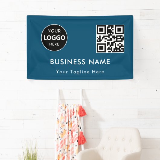 Custom Company Business Logo & Qr Code Corporate Spandoek (Insitu)