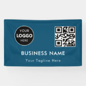 Custom Company Business Logo & Qr Code Corporate Spandoek (Horizontaal)