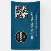 Custom Company Business Logo & Qr Code Corporate Spandoek (Verticaal)