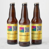 Custom Company Business Logo QR-code hier Bier Etiket (Flessen)