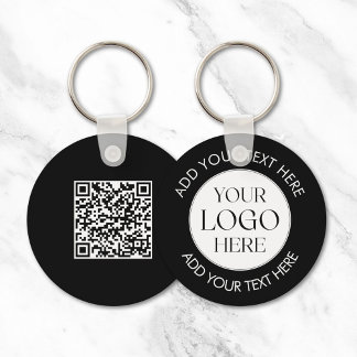 Custom Company Business Logo QR Code Modern Sleutelhanger
