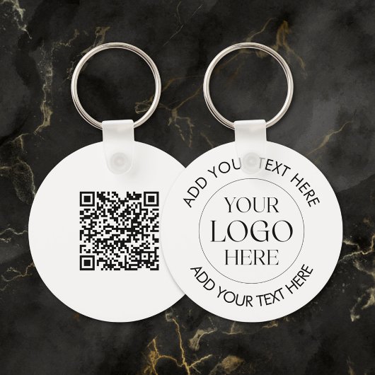 Custom Company Business Logo QR Code Modern Sleutelhanger
