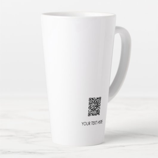 Custom Company Business Logo QR Code Promotional Latte Mok (Rechterhoek)
