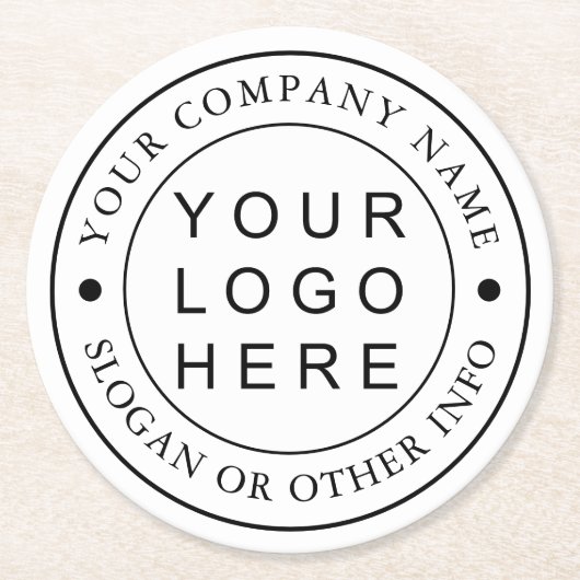 Custom Company Business Logo Ronde Kartonnen Onderzetter (Voorkant)