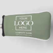 Custom Company Business Logo Sage Green Branded  Golfheadcover (Voorkant)