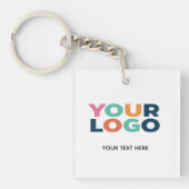 Custom Company Business Logo tekst Sleutelhanger (voorkant)
