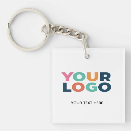 Custom Company Business Logo tekst Sleutelhanger (voorkant)