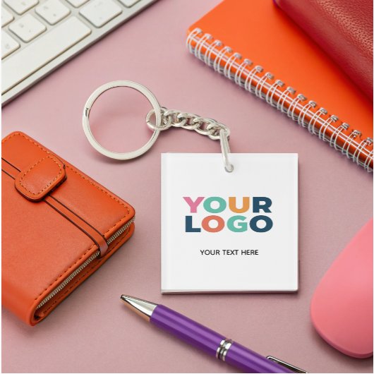Custom Company Business Logo tekst Sleutelhanger