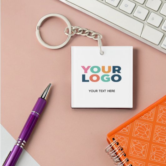 Custom Company Business Logo tekst Sleutelhanger