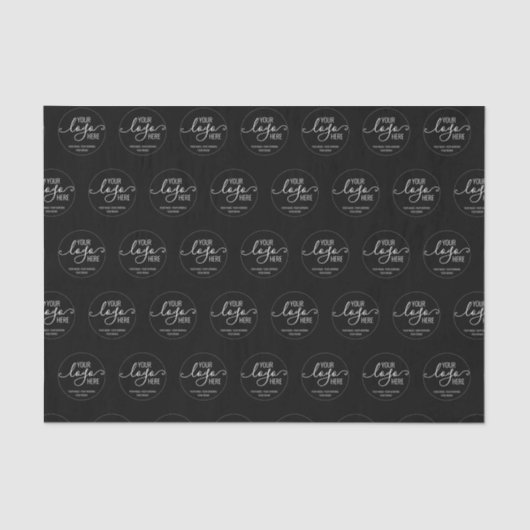 Custom Company Business Personal Logo Black Tissuepapier (Voorkant)