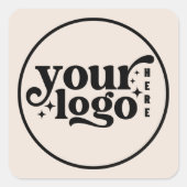 Custom Company Business Your Logo Here Vierkante Sticker (Voorkant)