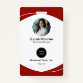 Custom Company Foto Logo Bar Code Beveiligings-ID  Badge (Voorkant)