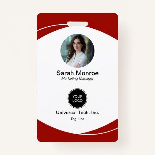 Custom Company Foto Logo Bar Code Beveiligings-ID  Badge (Voorkant)
