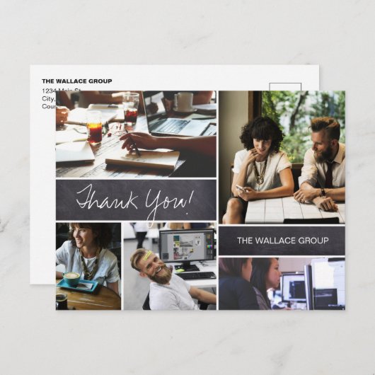 Custom Company Fotocollage dank u Briefkaart (Voorkant / Achterkant)