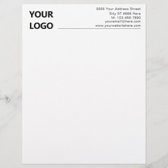 Custom Company Kantoor Letterhead met Logo Briefhoofd (Voorkant)