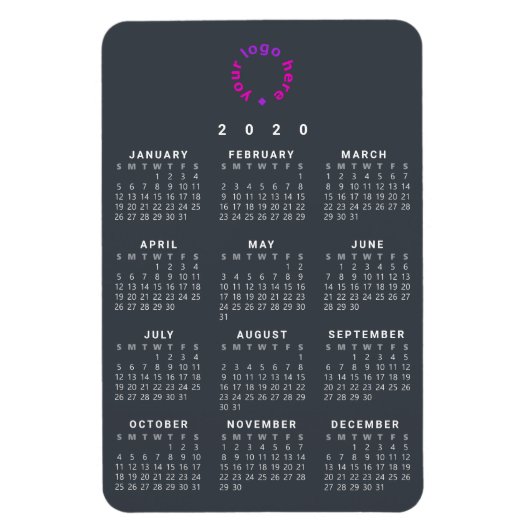 Custom Company Logo 2020 Calendar Business Kantoor Magneet (Verticaal)