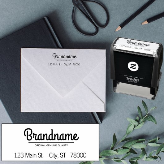 Custom Company Logo Address Zelfinktende Stempel