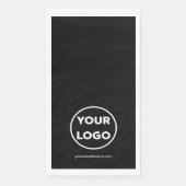 Custom Company Logo and Business Website op zwart Servet (Voorkant)