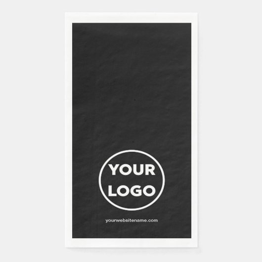 Custom Company Logo and Business Website op zwart Servet (Voorkant)